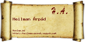 Heilman Árpád névjegykártya