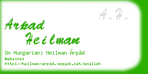 arpad heilman business card